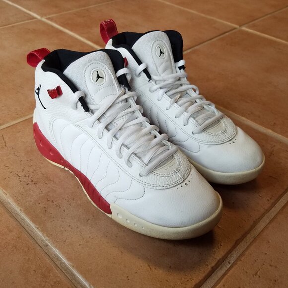 Size 6.5Y Nike Jordan Jumpman Pro GS White Sneakers - Picture 1 of 10